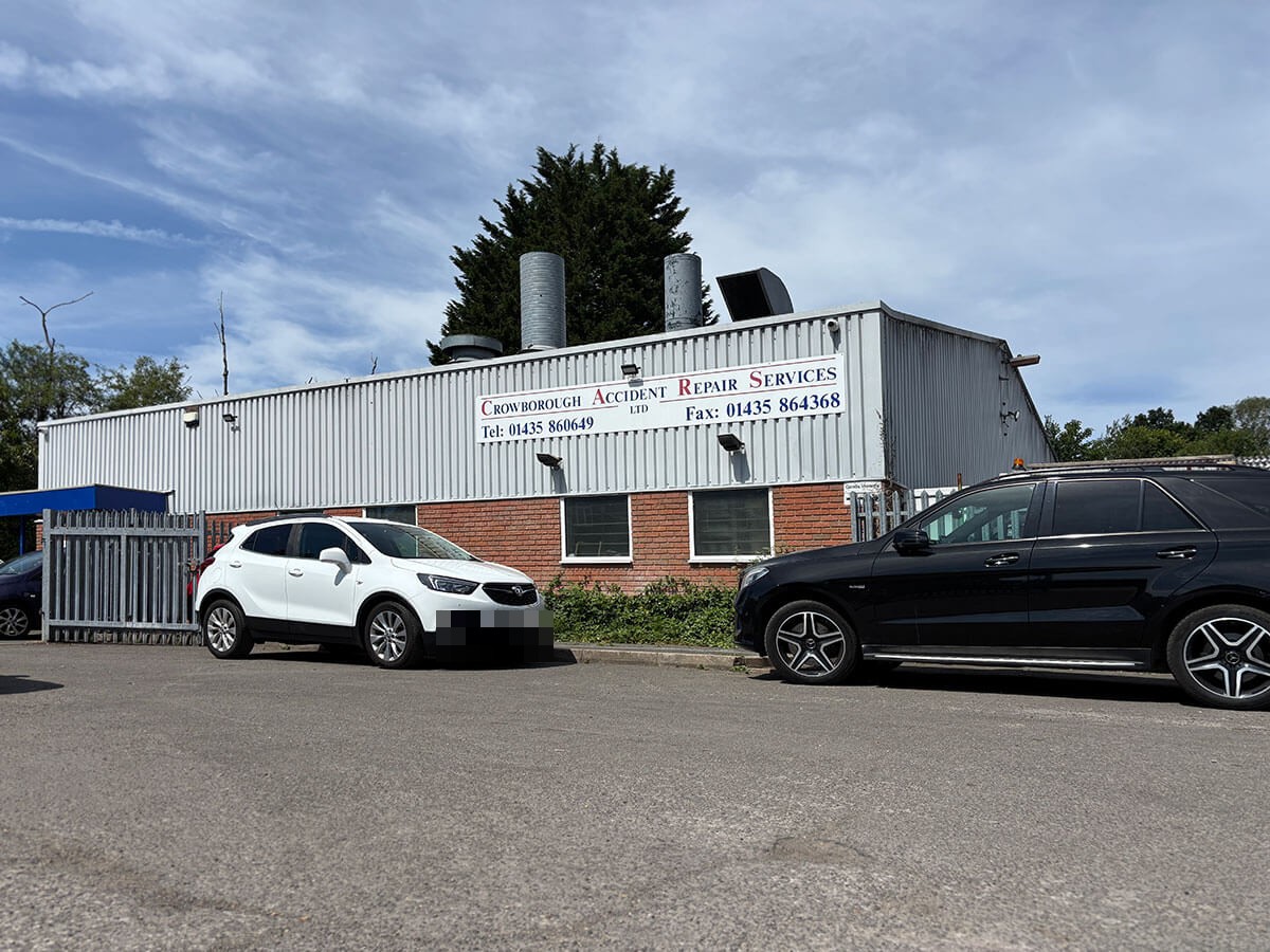 Crowborough Accident Repair Services workshop on Browning Road, Heathfield, East Sussex